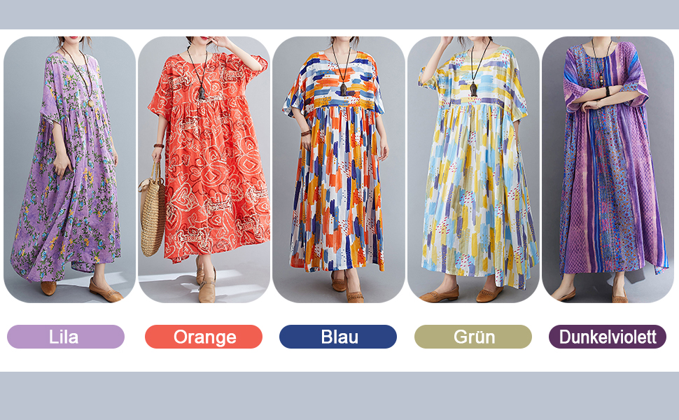 leinenkleid damen maxi