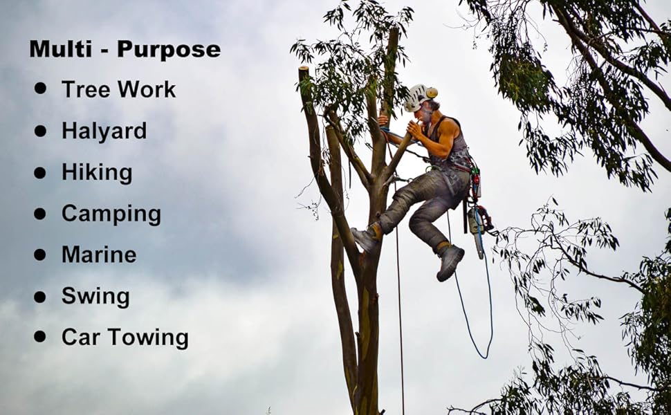 Climbing Rope 1/2 Inch x 50 Feet Double Braided Arborist