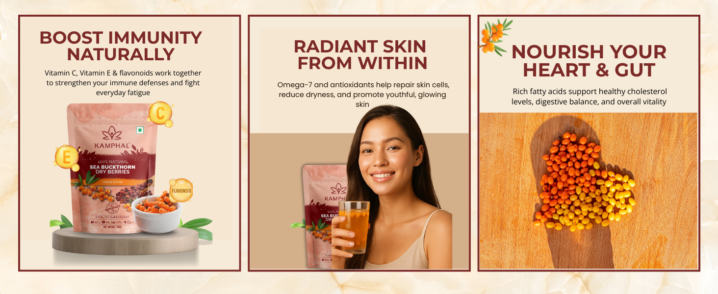 Kamphal Sea Buckthorn Berries - Natural Immunity and Skin Health Support