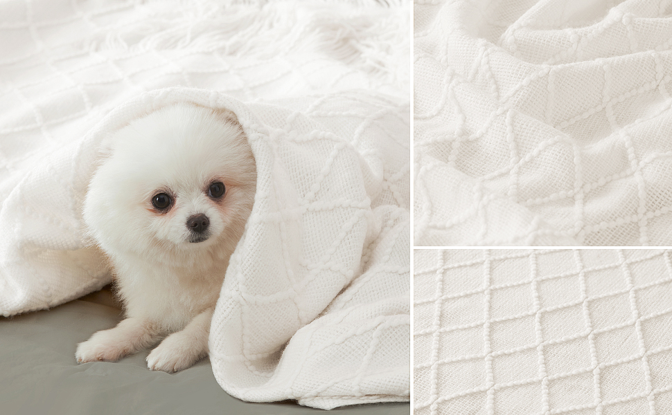 Knitted Throw Blankets for Couch, Sofa and Bed, Lightweight Soft Knit