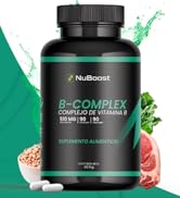 Nuboost Complejo B Completo - 510 mg 90 cápsulas - Vitamina B1, B2, B3, B5, B6, B7, B9, B12 - B C...