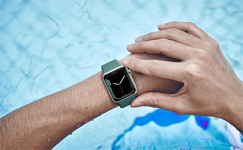 Dirrelo Silicone Bands Compatible with Apple Watch Band 45mm 44mm 42mm Women Men, 4