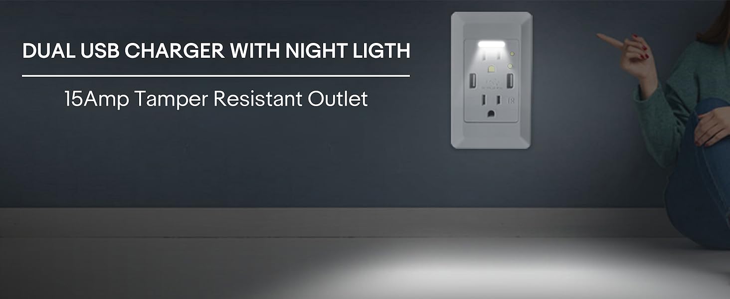 USB Outlet with Night Light