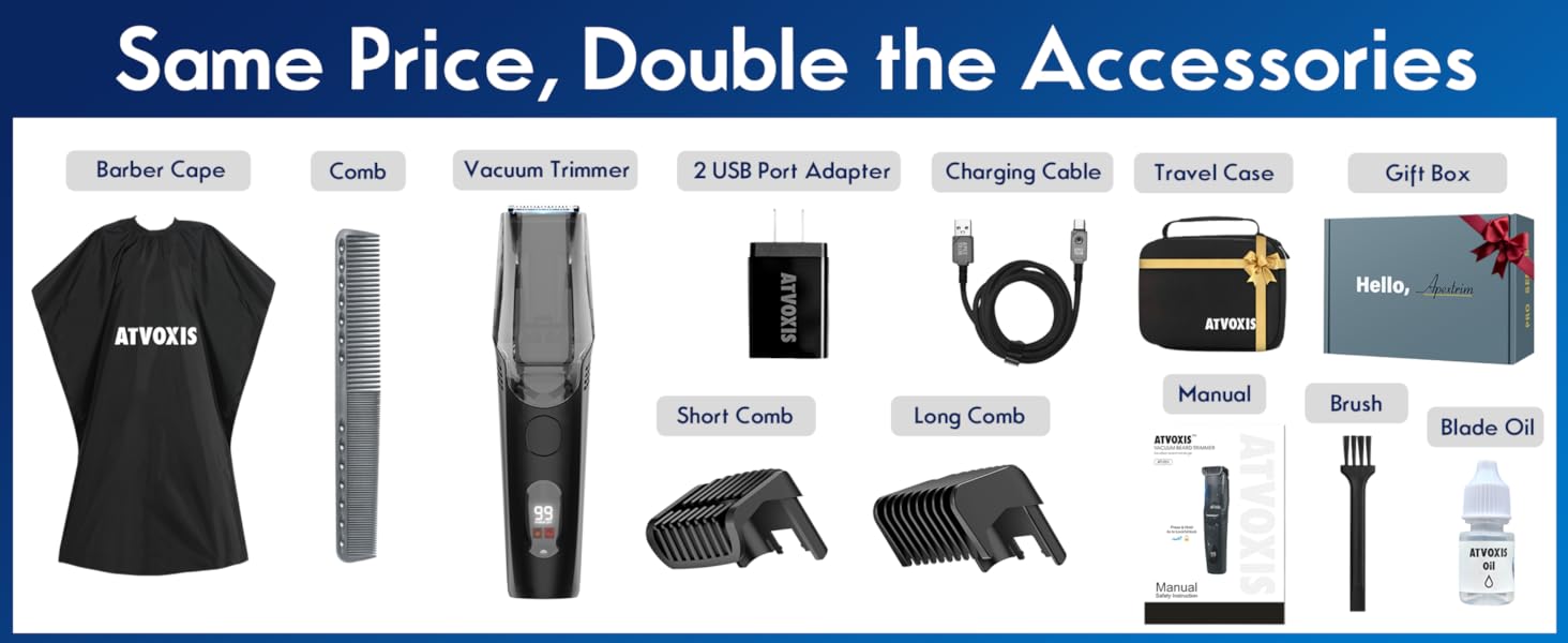 Vacuum Beard Trimmer for Men