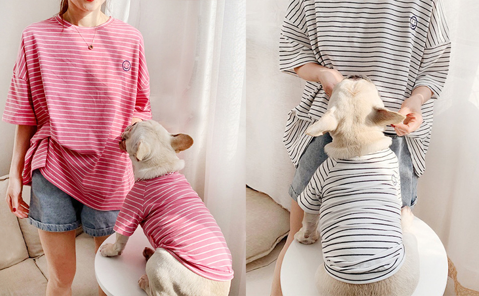 Matching Dog and Owner Clothes,Cat Dog Striped Shirt,Mama and Pet Shirts are Sold