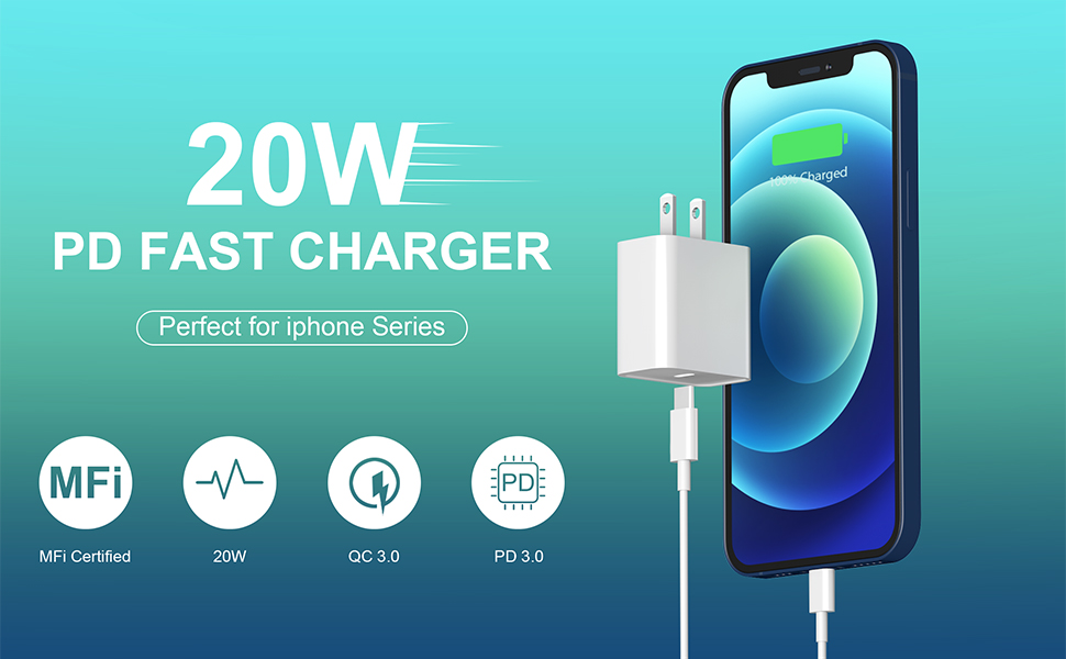 iPhone Charger USB C Fast Charger Block for iPhone 14 13 12 11 [MFi