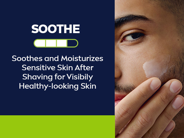 Soothes & moisturizes sensitive skin after shaving for visibily healthy-looking skin