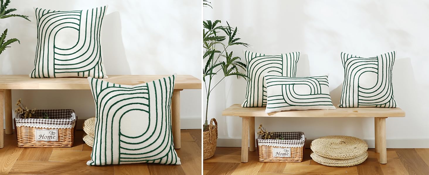 sykting Black and Cream White Throw Pillow Covers 20x20