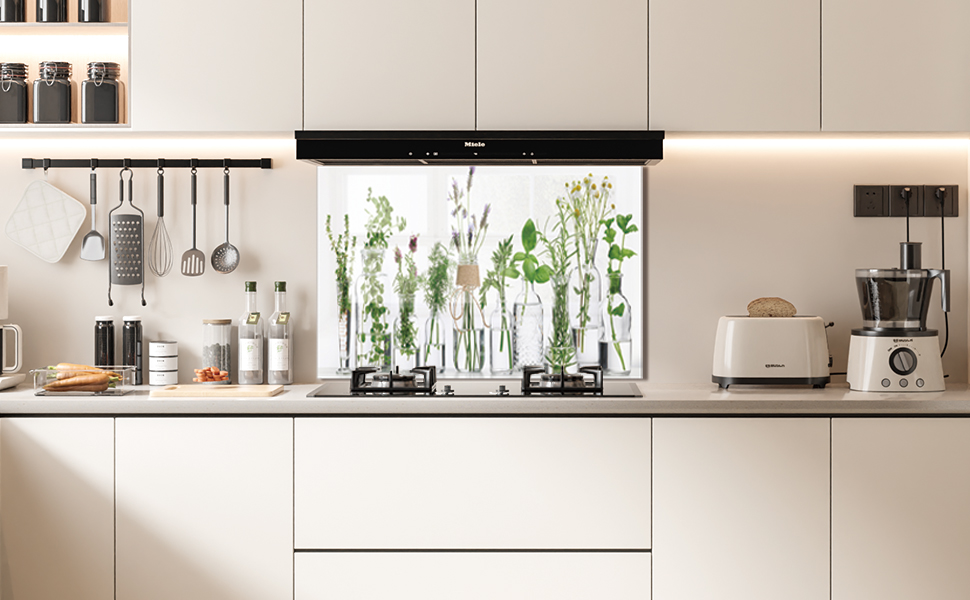 fzxwyishu Wave Tempered Glass Kitchen Backsplash, Stove