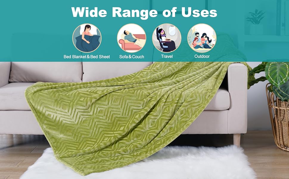 SOCHOW Geometric Pattern Flannel Fleece Bed Blanket