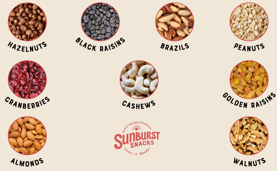 Sunburst Raw Mixed Nuts & Fruit, 1kg Amazon.co.uk Grocery