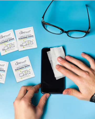 Cleaning wipes for glasses and phones