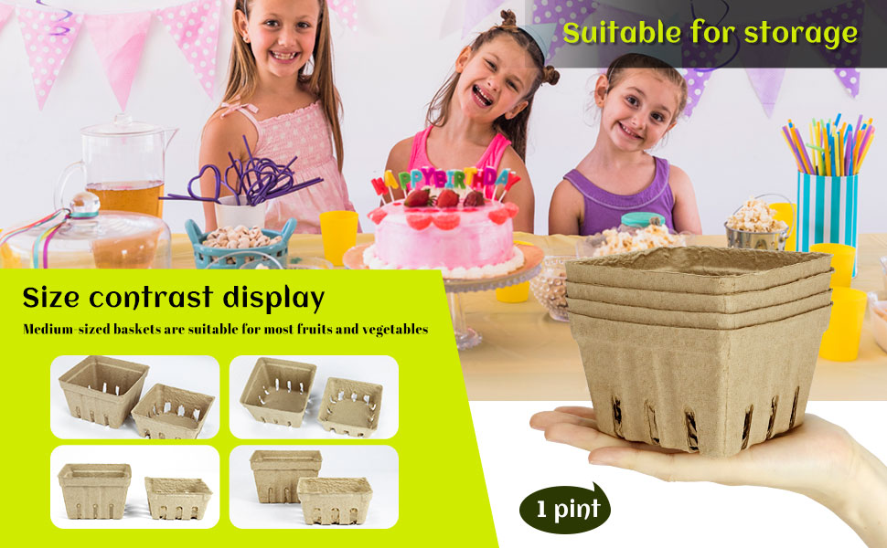 Natural Pulp Fiber Berry Basket