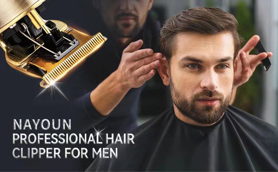NAYOUN Hair Clippers for Men Professional Gold Hair Trimmer