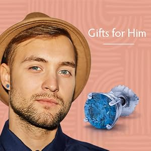 Single Stud Lab Created Diamond Earrings for Men