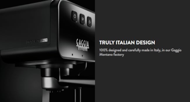 Gaggia Espresso Style Manual Coffee Machine and Cappuccino Maker with Milk Frother, Stone Black 7 espresso style italian design