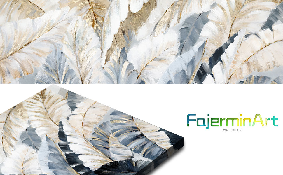 FajerminArt Framed Large Canvas Prints Abstract Feather Canvas Wall Art