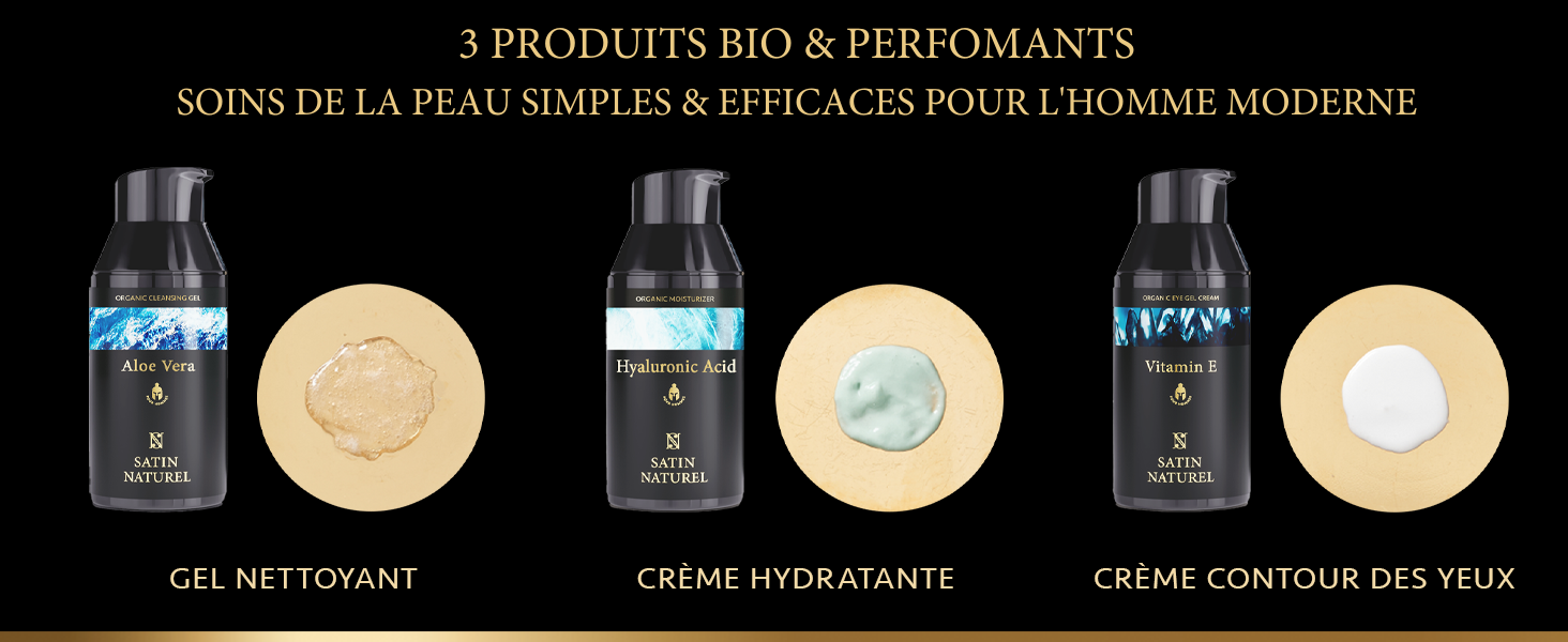 Coffret Soins pour le Visage Bio pour Homme Complet, Rapide et Efficace Nettoyant Visage