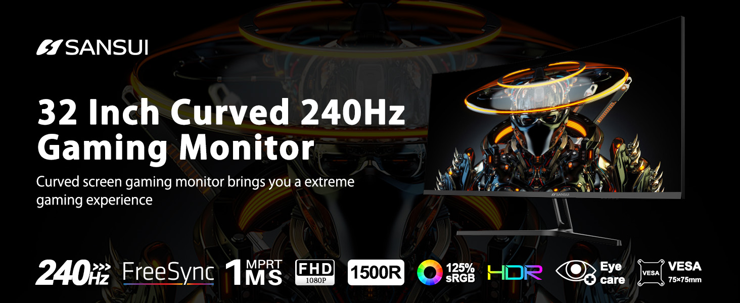 32 Inch Curved Gaming Monitor 240Hz