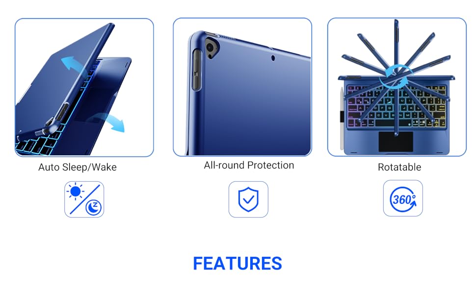 edaiser Keyboard case for iPad 10.2 inch 9th 8th 7th