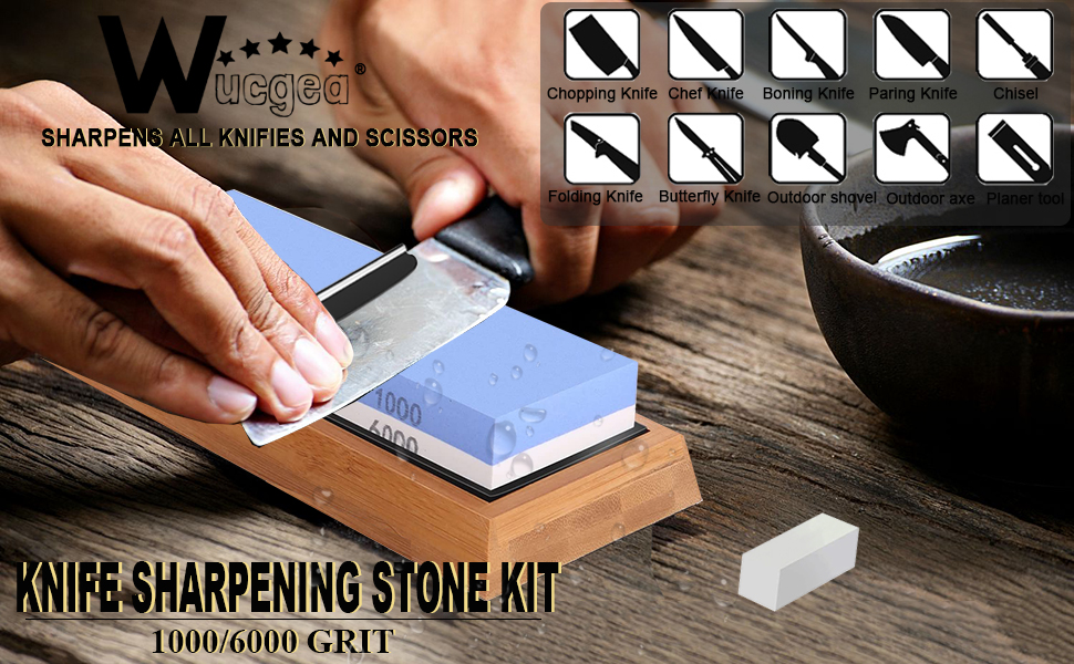 Knife Sharpening Kit 1000/6000 Grit Japanese Whetstone