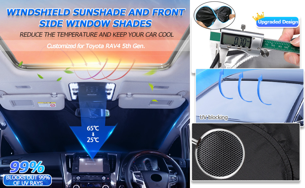 Karltys Compatible with Sunshades Toyota RAV4 20192023