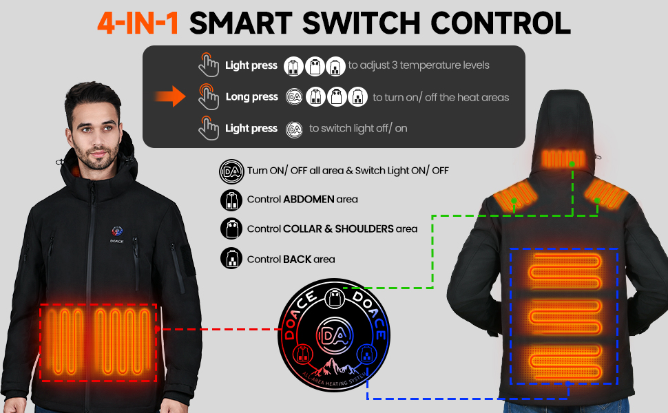 DOACE 12V Soft Shell Heated Jacket for Men and Women