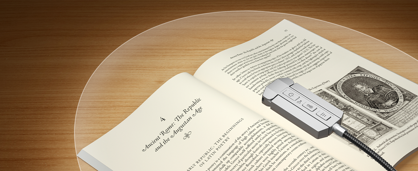 Glocusent Innovative TriHead Reading Light for Books in Bed, 3 Colors