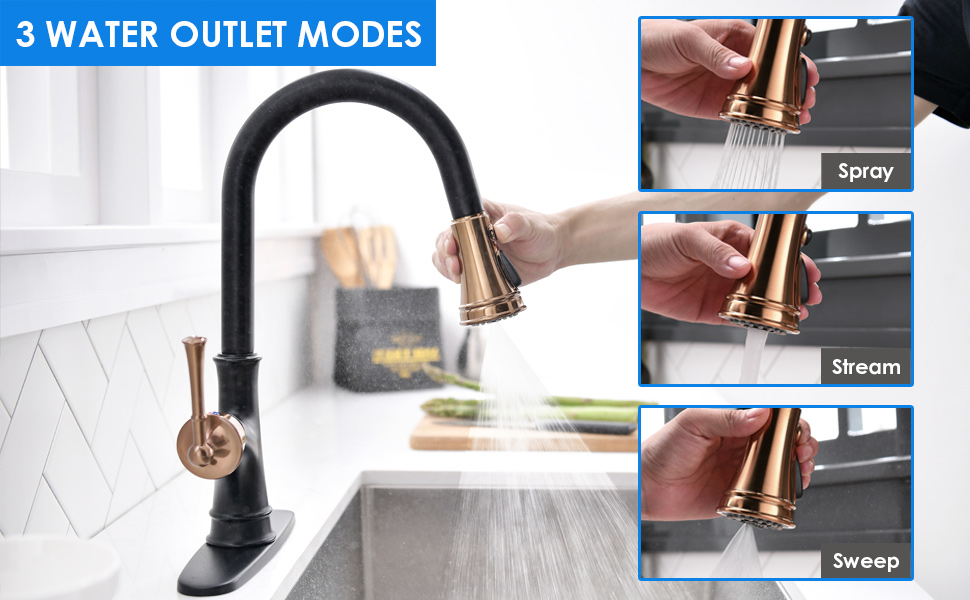 APPASO Kitchen Faucet Spray Head Replacement, 3Function