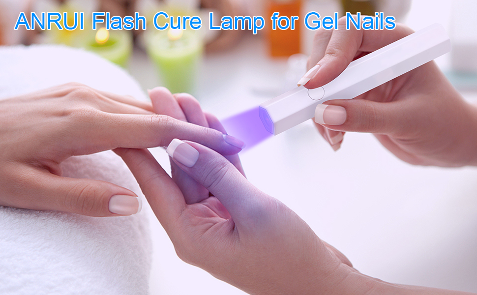 ANRUI UV Light for Nails, Handheld Flash Cure Nail Lamp, Cordless Mini