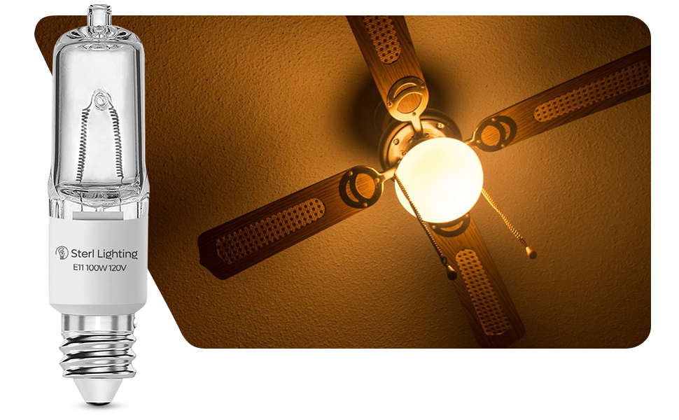 Sterl Lighting JDE11 Bulb, 120v, 100W Halogen Candelabra Bulbs,T4