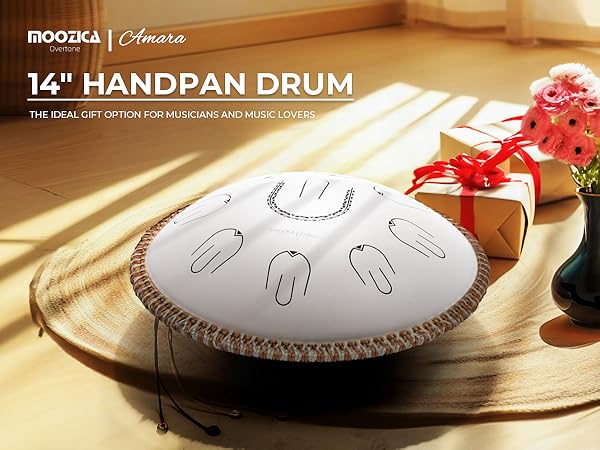 MOODICA Amara ホワイト スティールパン タングドラム　14インチ Amazon.com: MOOZICA Steel Tongue Drum, 14