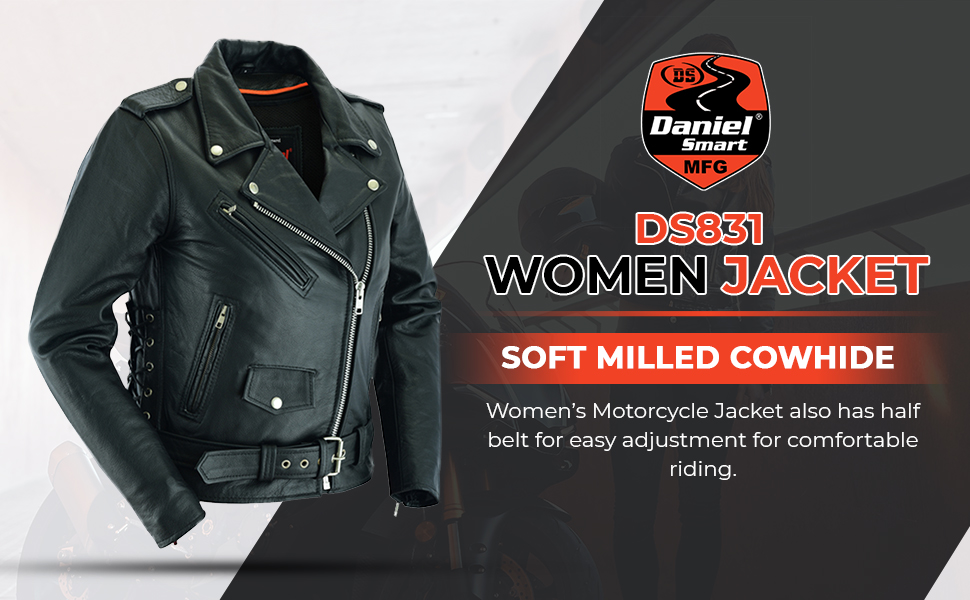 Amazon.com: Daniel Smart Womens Motorcycle Jacket Real Cowhide