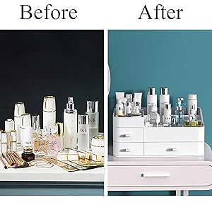 Makeup Organizer With Drawers — Chic Countertop Storage for Cosmetics