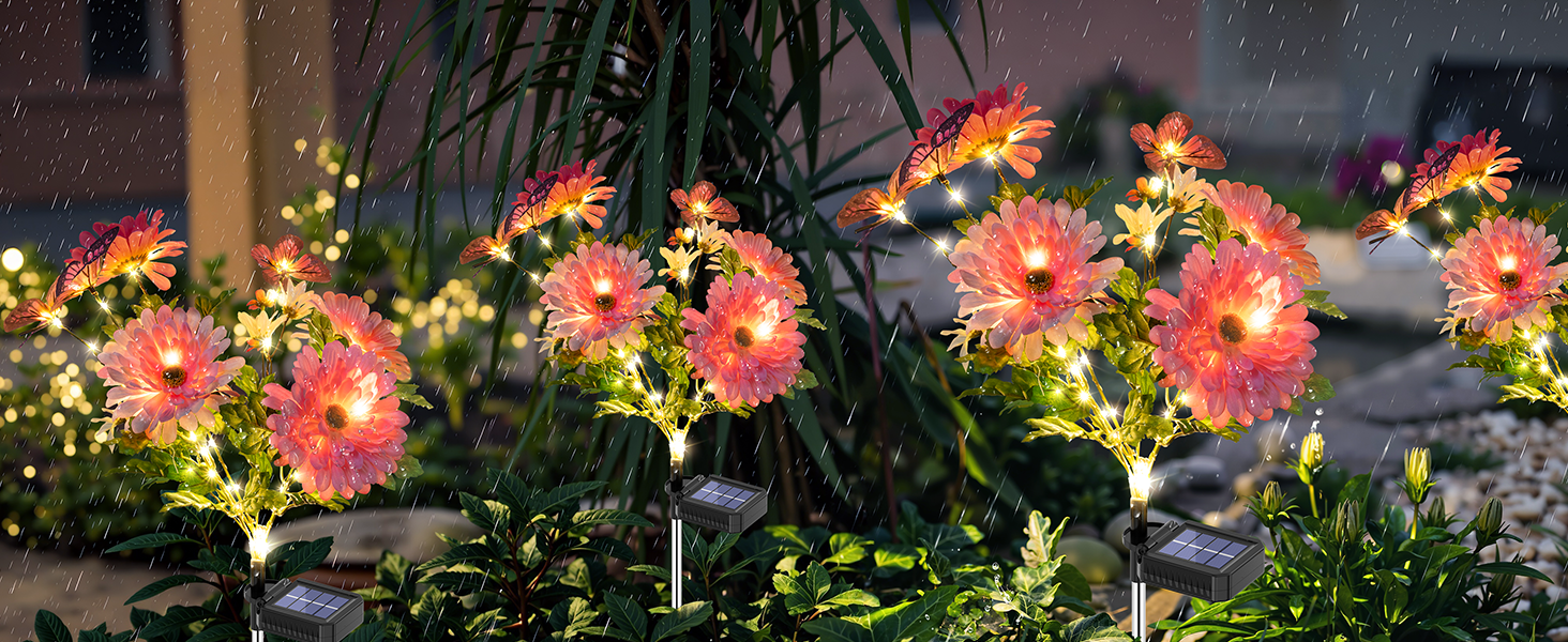 solar flower lights outdoor
