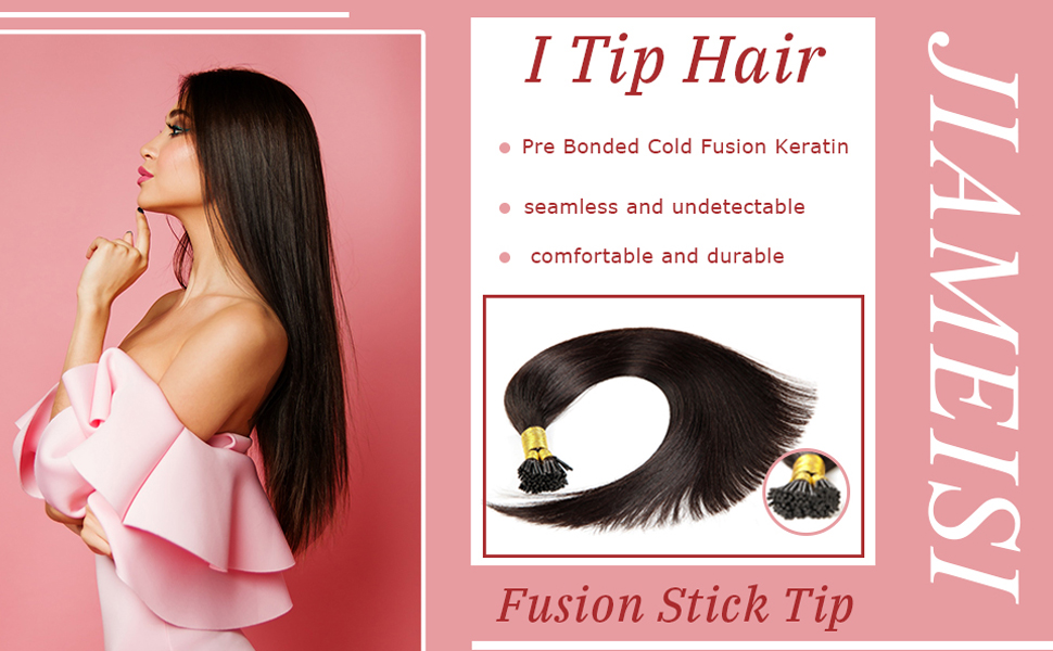 I Tip Human Hair Extensions,2 Dark Brown Stick Fusion