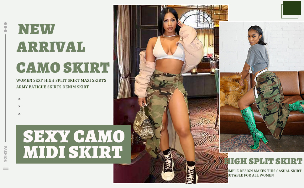 women camo skirt