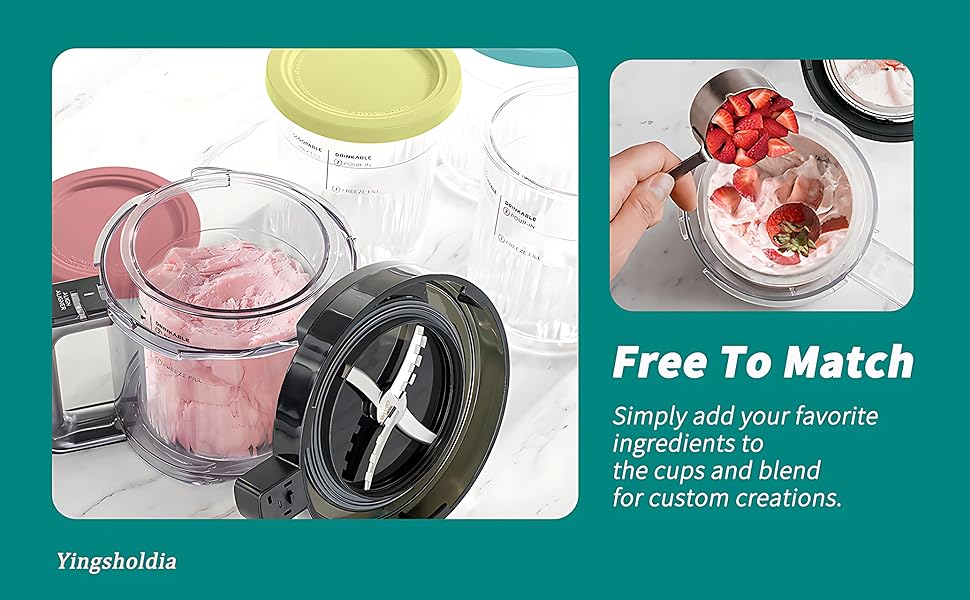 Premium 24 oz. Pint Containers for Ninja Creami Deluxe - 4 Pack | NC500, NC501 Series Compatible 