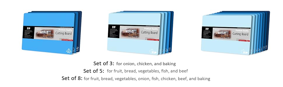 3 set of gradient blue. set of 3, set of 5, and set of 8