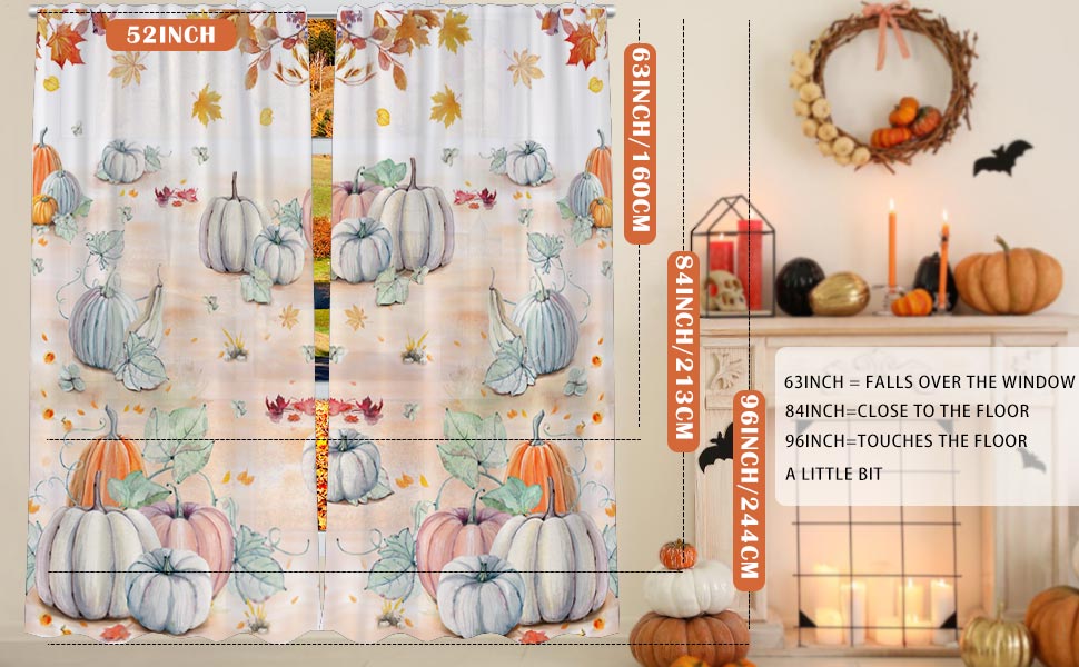 Fall Curtains for Living Room, Fall Window Decorations