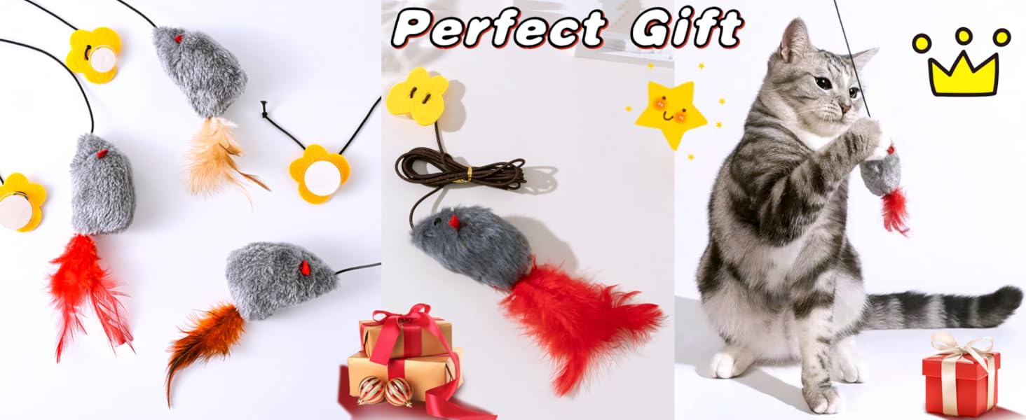 Self Play Cat Toy, 2 Pack Cat Mouse Toy Door Hanging Interactive Cat Enrichment Toys