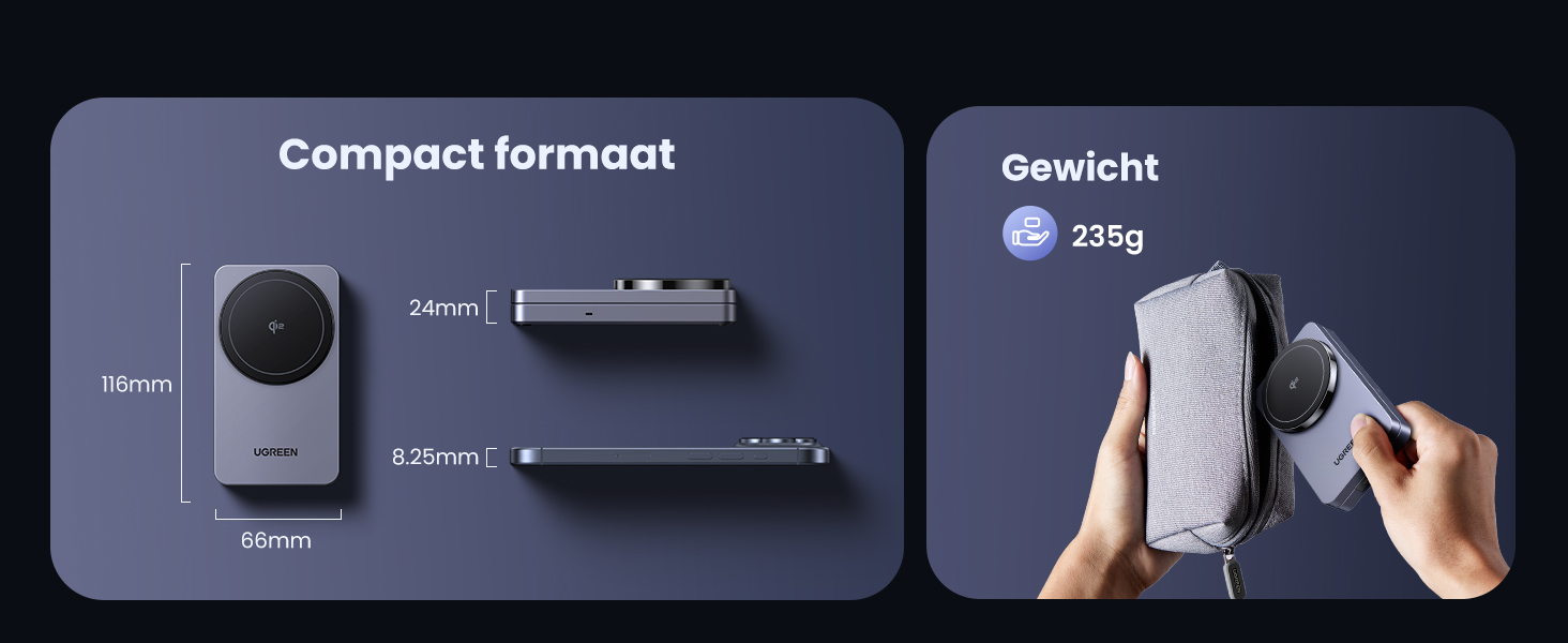 UGREEN MagFlow Qi2 15W Magnetisch Oplaadstation 2-in-1 7