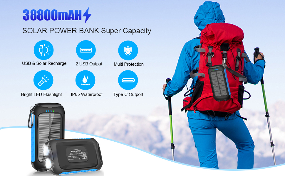 solar charger 38800mAH