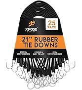 Rubber Bungee Cords with Hooks 21 inch 25 Pack (32