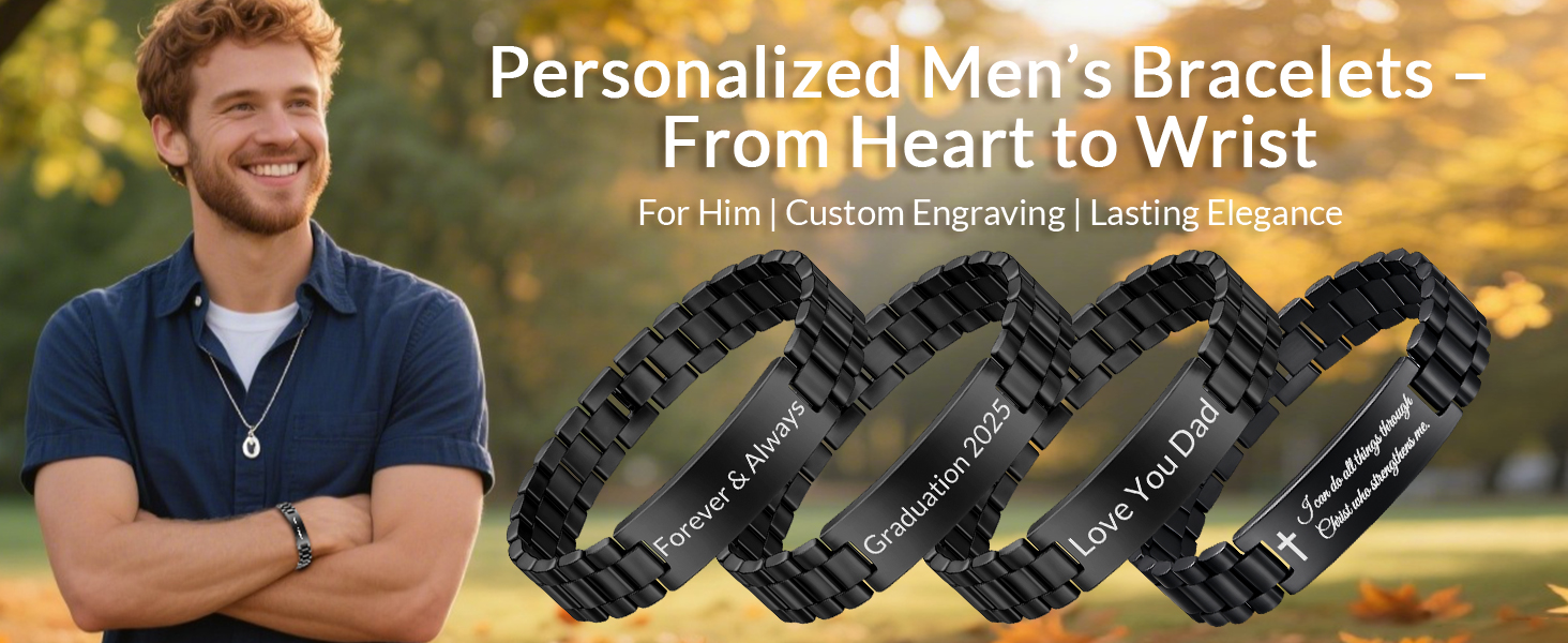  engraved bracelet for men