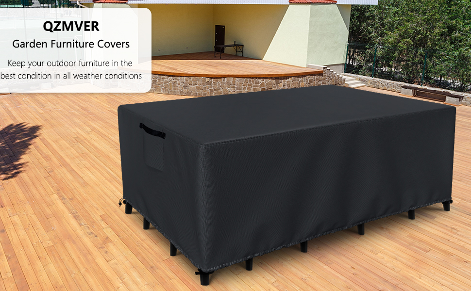 QZMVER Garden Furniture Covers Waterproof, Heavy Duty 420D Oxford