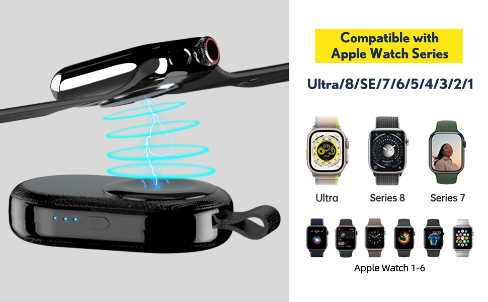 PZOZ 1200mAh Portable Wireless Charger for Apple Watch,Travel Charger