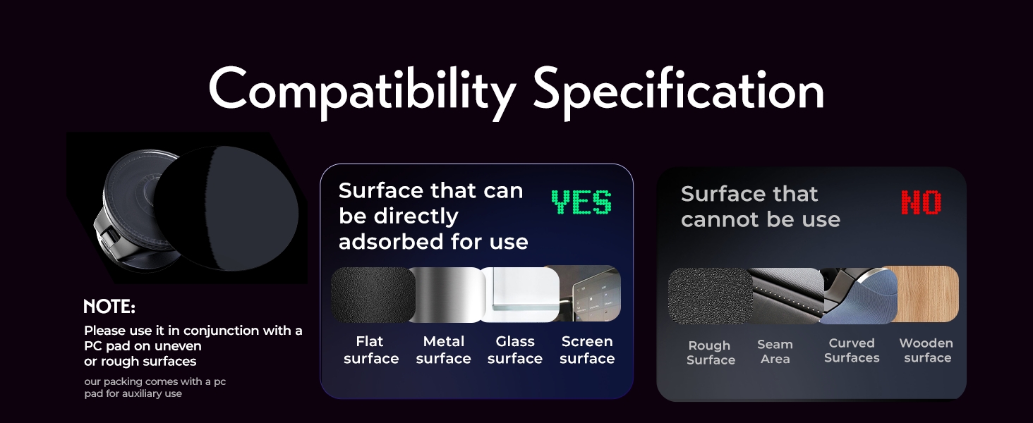 15W Vacuum Suction Magsafe Car Mount Charger