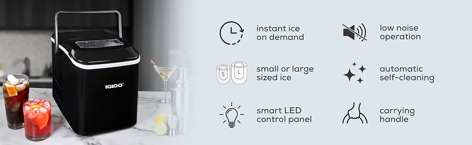 instant ice on demand, small or large ice
