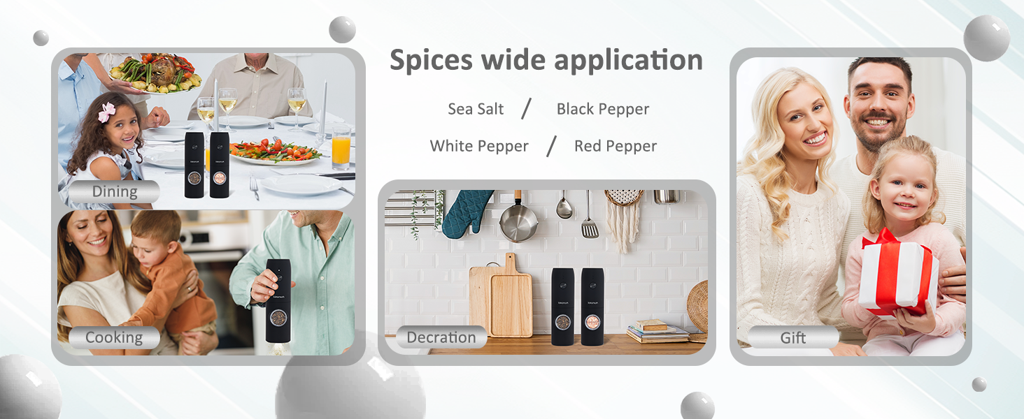 automatic salt and pepper grinder set